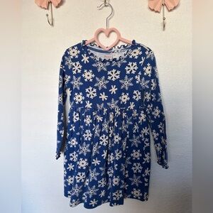 Hanna Andersson Blue and Cream Snowflake Dress